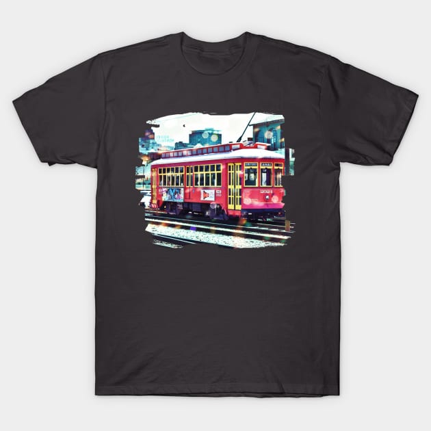 Bokeh Streetcar T-Shirt by RoxanneG